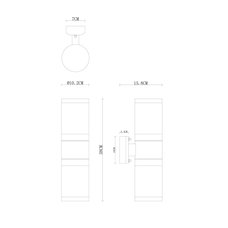 Globo - Уличный настенный светильник 2xE27/60W/230V IP44