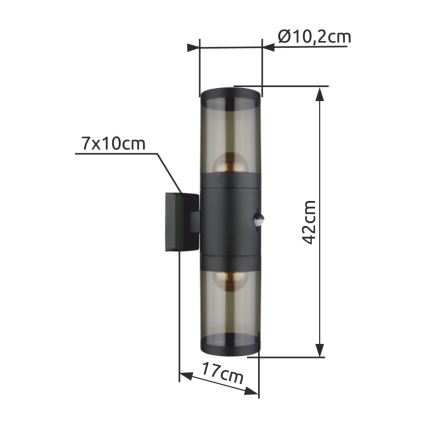 Globo - Вуличний настінний світильник 2xE27/60W/230V IP44