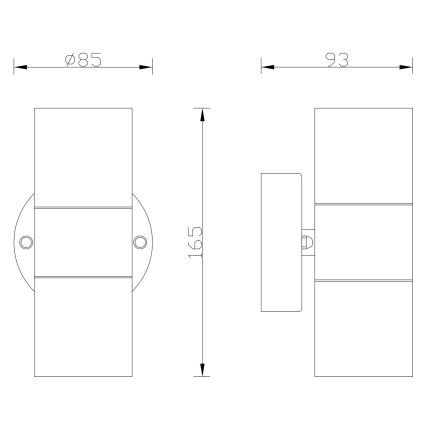 Globo - Уличный настенный светильник 2xGU10/35W/230V IP44