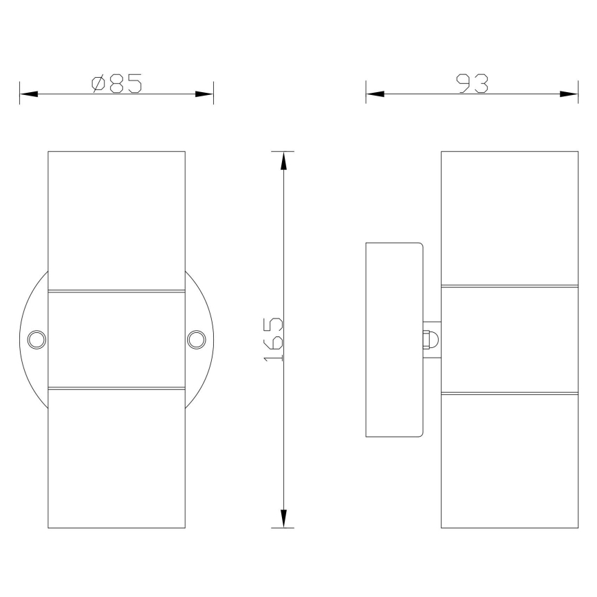 Globo - Вуличний настінний світильник 2xGU10/35W/230V IP44