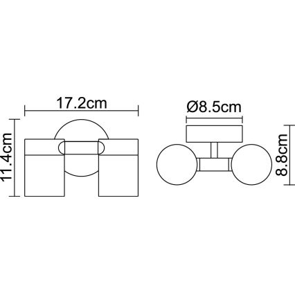 Globo 3207-2L - Светодиодный уличный светильник STYLE 2xGU10/5W/230V IP44