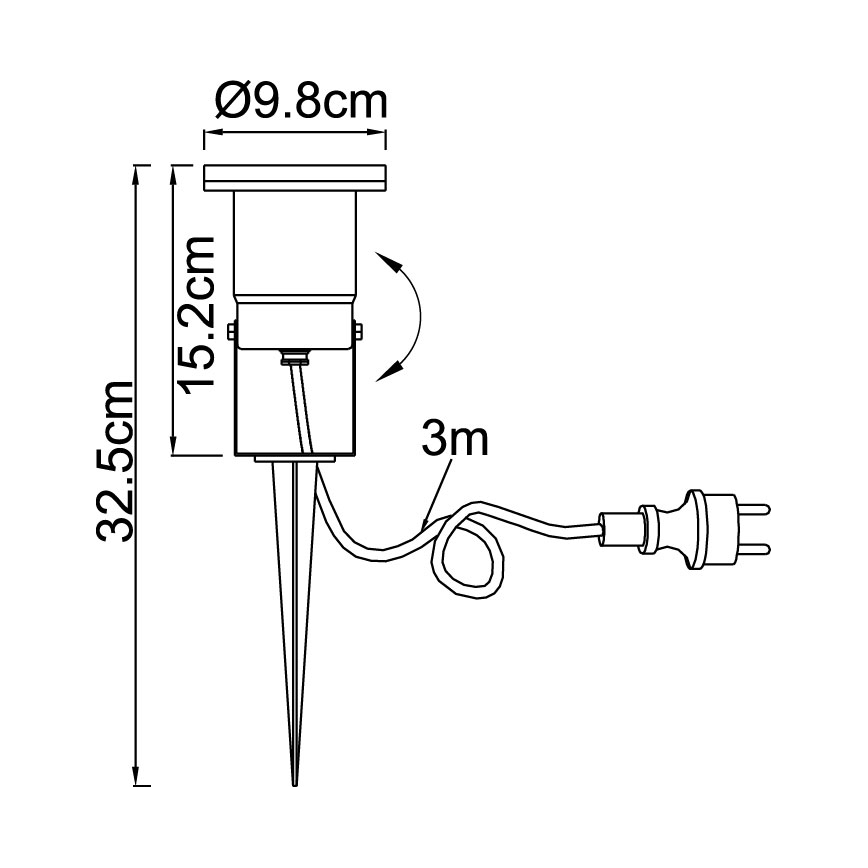 Globo 32076 - Уличная лампа STYL 1xGU10/35W/230V IP65