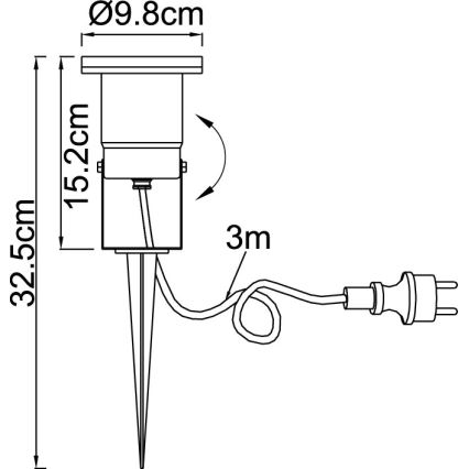 Globo 32076 - Уличная лампа STYL 1xGU10/35W/230V IP65