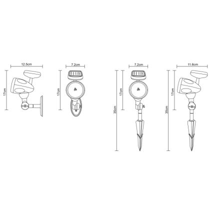 Globo - LED Освітлення на сонячній батареї 3xLED/0,06W IP44