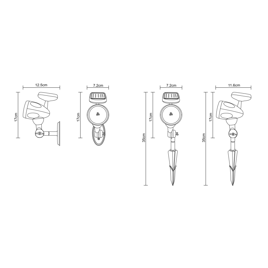 Globo - LED Освітлення на сонячній батареї 3xLED/0,06W IP44