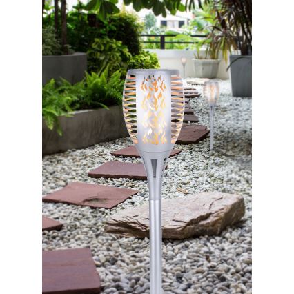 Globo - Світлодіодний світильник на сонячній батареї LED/3,6W/3V 1800K IP44 глянцевий хром