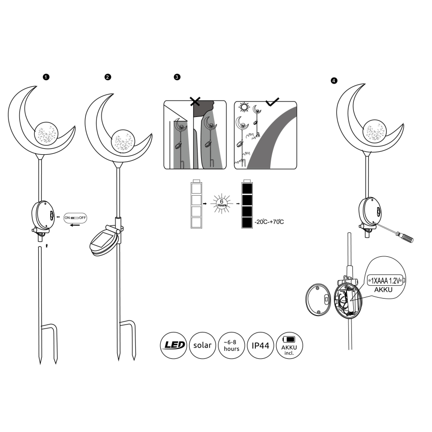 Globo - Светодиодный светильник на солнечной батарее LED/0,02W/3V 600mAh IP44 бронзовый