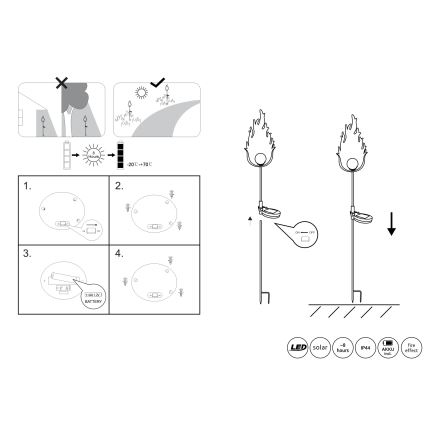 Globo - Светодиодный светильник на солнечной батарее LED/0,04W/3V IP44 600 mAh