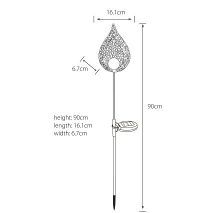Globo - Світлодіодний світильник на сонячній батареї LED/0,06W/3,2V 300mAh IP44