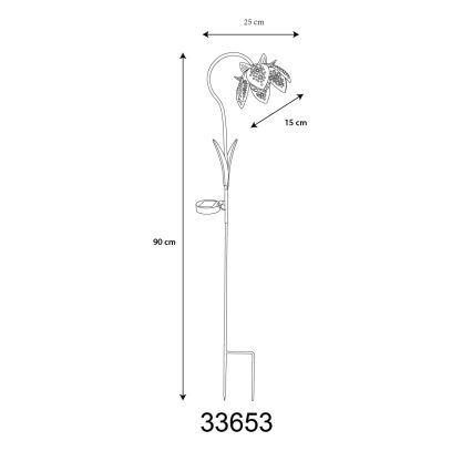 Globo - сонячний LED-світильник LED/3,2 В, IP44, 200 mAh, у вигляді квітки