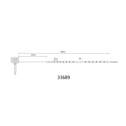 Globo - светодиодная солнечная гирлянда LED/1,2V IP44 4,9 m 600 mAh