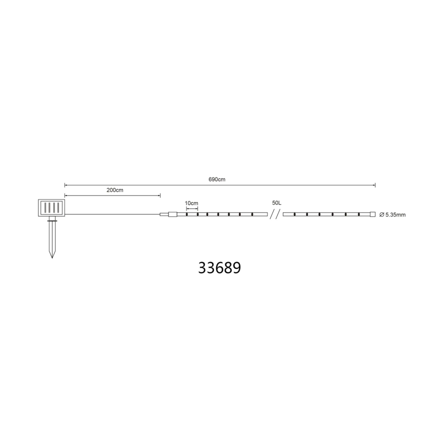 Globo - светодиодная солнечная гирлянда LED/1,2V IP44 4,9 m 600 mAh