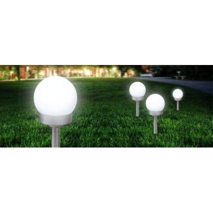 Globo - НАБОР 3x Светодиодный светильник на солнечной батарее LED/0,06W/3V 4000K диаметр 10 см IP44