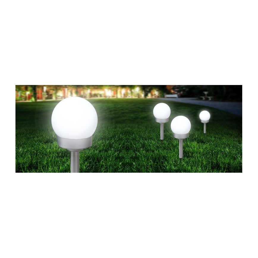 Globo - НАБОР 3x Светодиодный светильник на солнечной батарее LED/0,06W/3V 4000K диаметр 10 см IP44