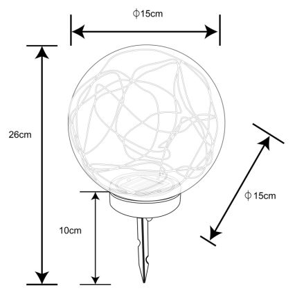 Globo - Світлодіодний світильник на сонячній батареї 20xLED/0,06W/1,2V діаметр 15 см IP44 600 mAh