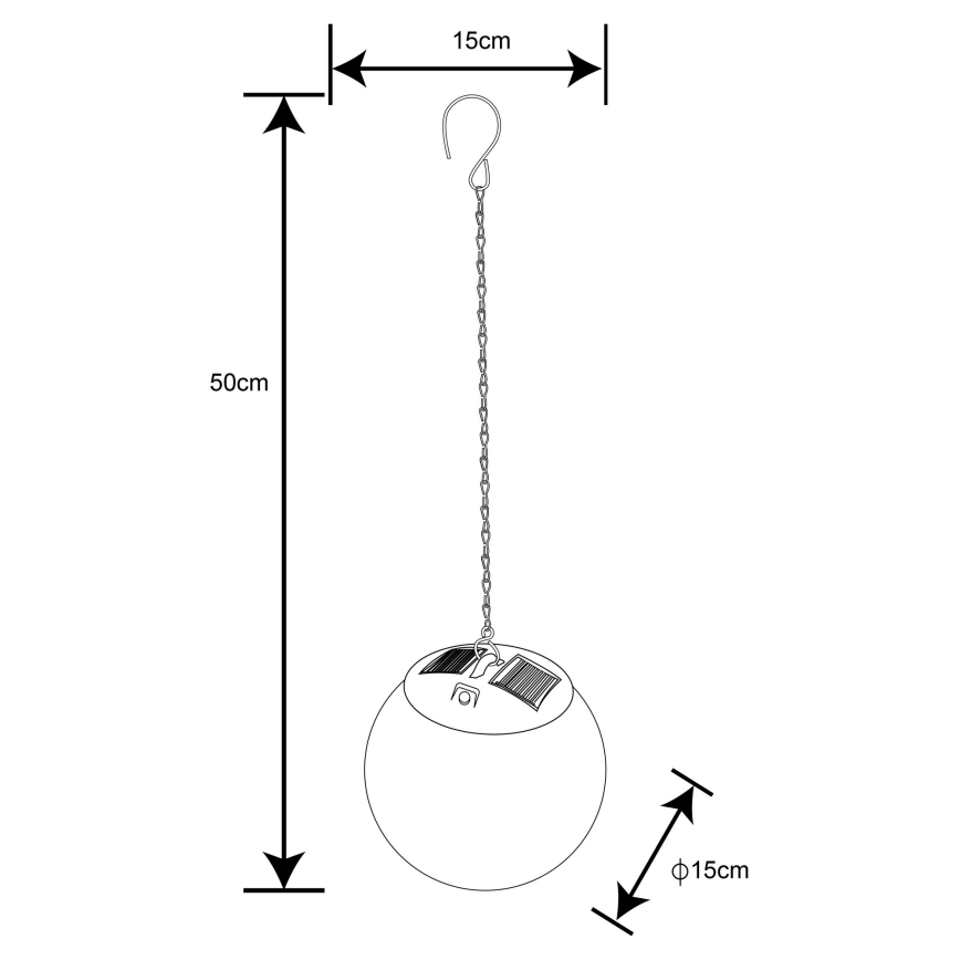 Globo - Світлодіодна сонячна люстра на ланцюжку 20xLED/0,06W/1,2V діам. 15 см IP44 600 мАг