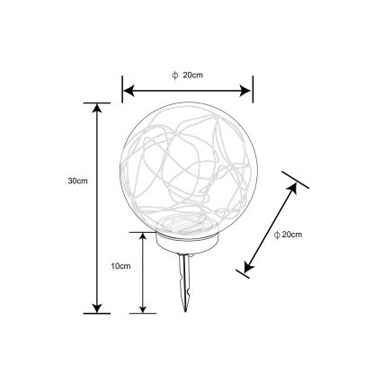 Globo - Светильник на солнечной батарее 30xLED/0,06W/1,2V диаметр 20 см IP44