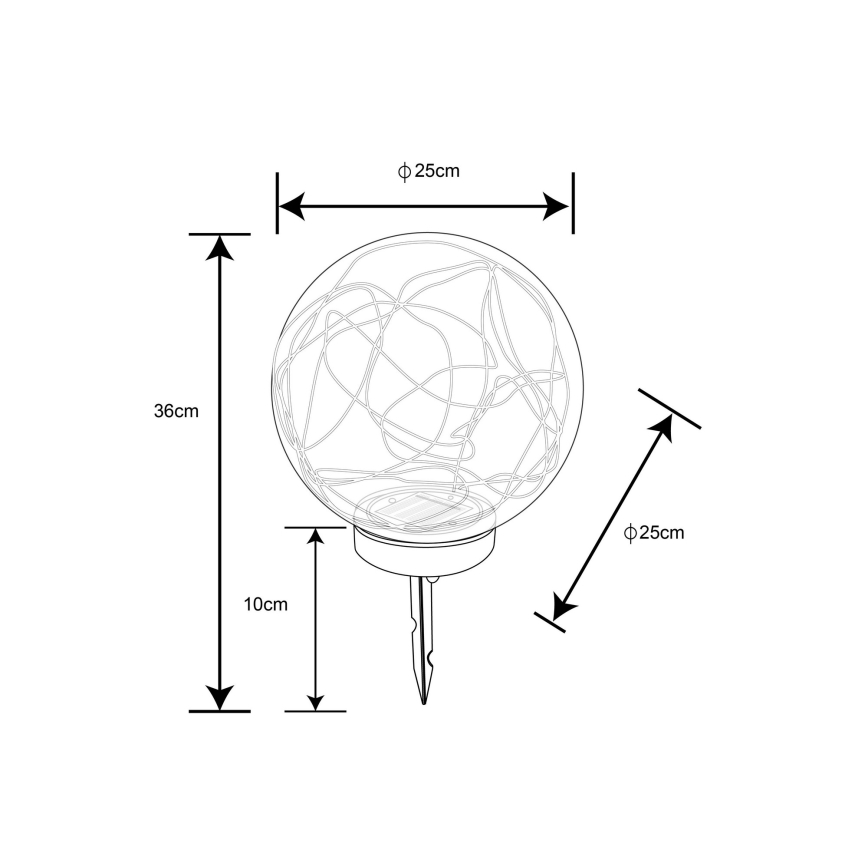 Globo 33807 - Светильник на солнечной батарее 40xLED/0,06W/1,2V диаметр 25 см IP44