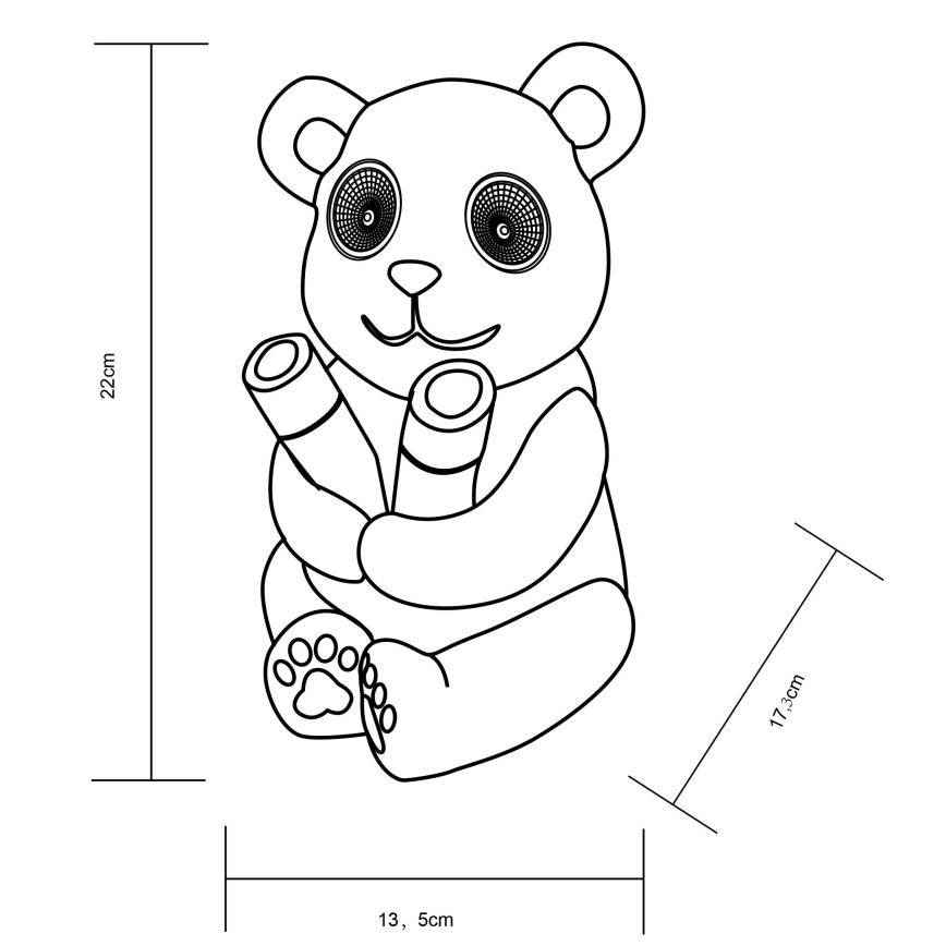 Globo - Світлодіодний світильник на сонячній батареї LED/0,12W/3V IP44 панда
