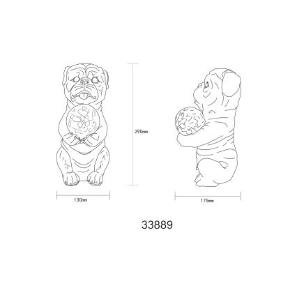 Globo - Світлодіодна сонячна декоративна лампа LED/0,02W/3V IP44 300 mAh собака