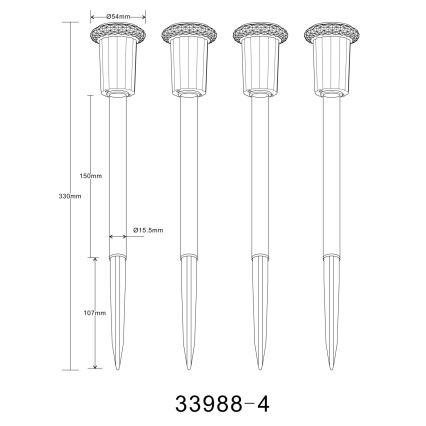 Globo - НАБОР 4x Светодиодный светильник на солнечной батарее LED/0,06W/1,2V IP44