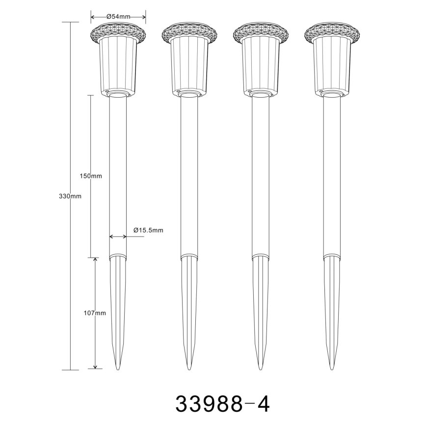 Globo - НАБОР 4x Светодиодный светильник на солнечной батарее LED/0,06W/1,2V IP44