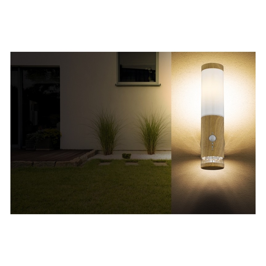 Globo - Вуличний настінний світильник з датчиком 1xE27/15W/230V IP44