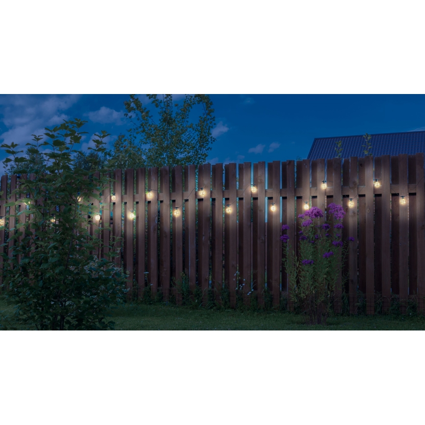 Globo - Светодиодная уличная декоративная гирлянда 10xLED/0,27W/230V 7,5 м IP44 черная