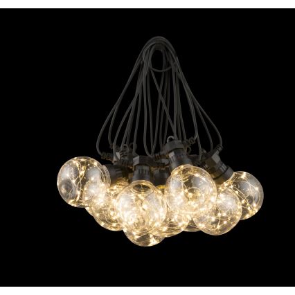Globo - Светодиодная уличная декоративная гирлянда 10xLED/0,27W/230V 7,5 м IP44 черная