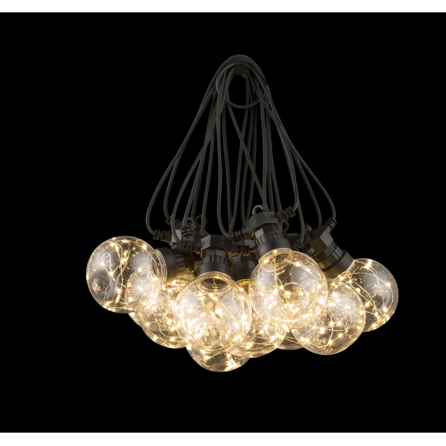Globo - Светодиодная уличная декоративная гирлянда 10xLED/0,27W/230V 7,5 м IP44 черный