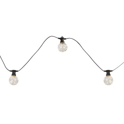 Globo - Светодиодная уличная декоративная гирлянда 10xLED/0,27W/230V 7,5 м IP44 черный