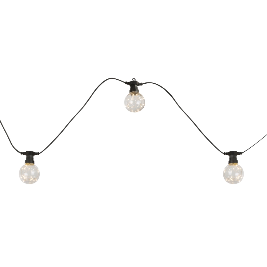 Globo - Светодиодная уличная декоративная гирлянда 10xLED/0,27W/230V 7,5 м IP44 черный