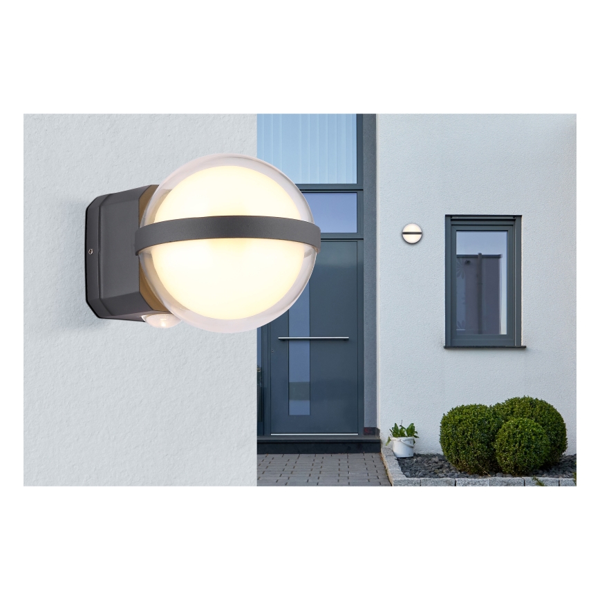 Globo - Уличный светодиодный настенный светильник LED/12W/230V IP54 черный