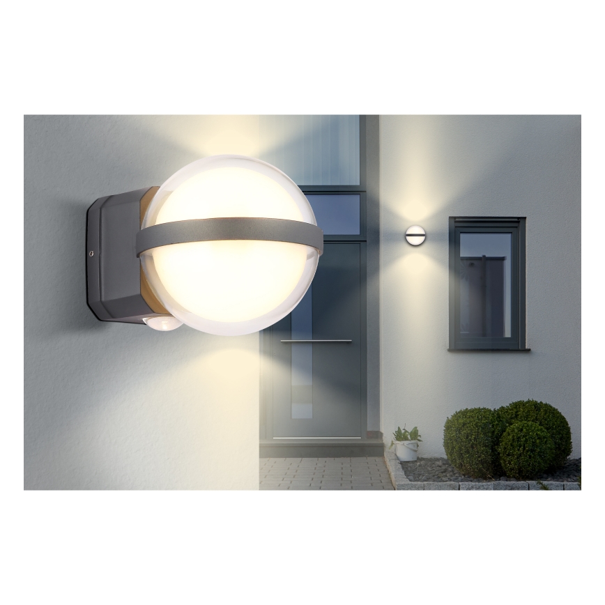 Globo - Уличный светодиодный настенный светильник LED/12W/230V IP54 черный