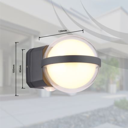Globo - Уличный светодиодный настенный светильник LED/12W/230V IP54 черный