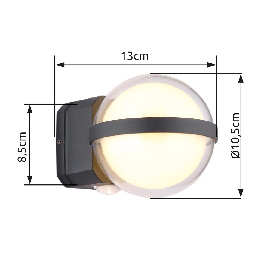 Globo - Уличный светодиодный настенный светильник LED/12W/230V IP54 черный