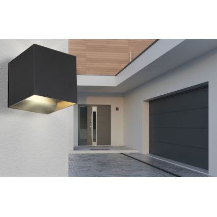 Globo - Уличный светодиодный настенный светильник 2xLED/3W/230V IP44 черный