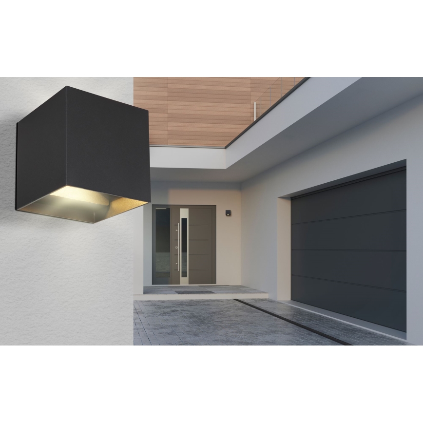 Globo - Уличный светодиодный настенный светильник 2xLED/3W/230V IP44 черный