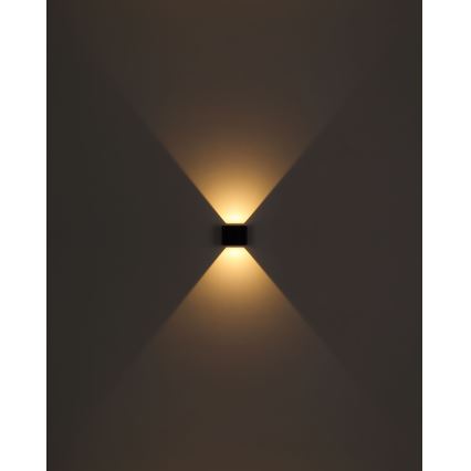 Globo - Уличный светодиодный настенный светильник 2xLED/3W/230V IP44 черный