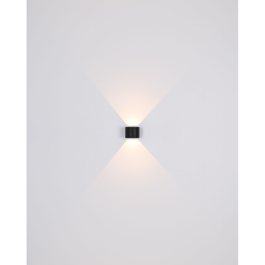 Globo - Уличный светодиодный настенный светильник 2xLED/3W/230V IP44 черный