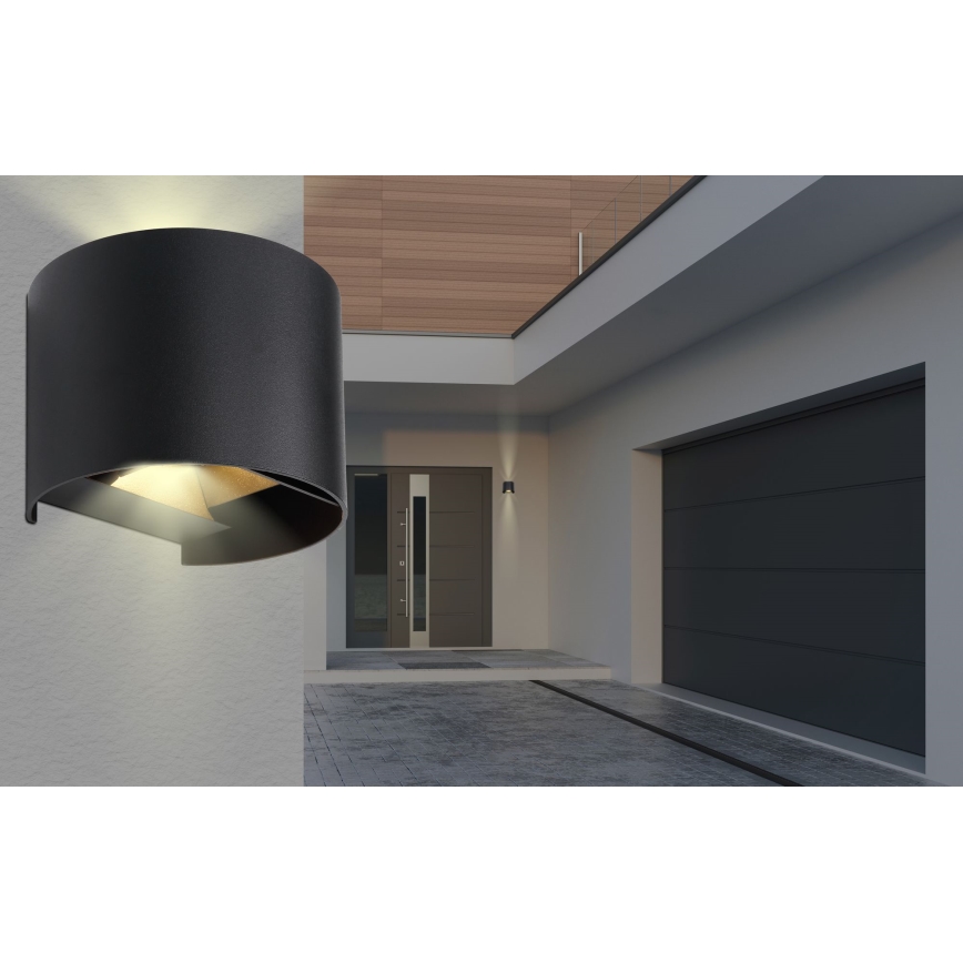 Globo - Вуличний світлодіодний настінний світильник 2xLED/3W/230V IP44 чорний