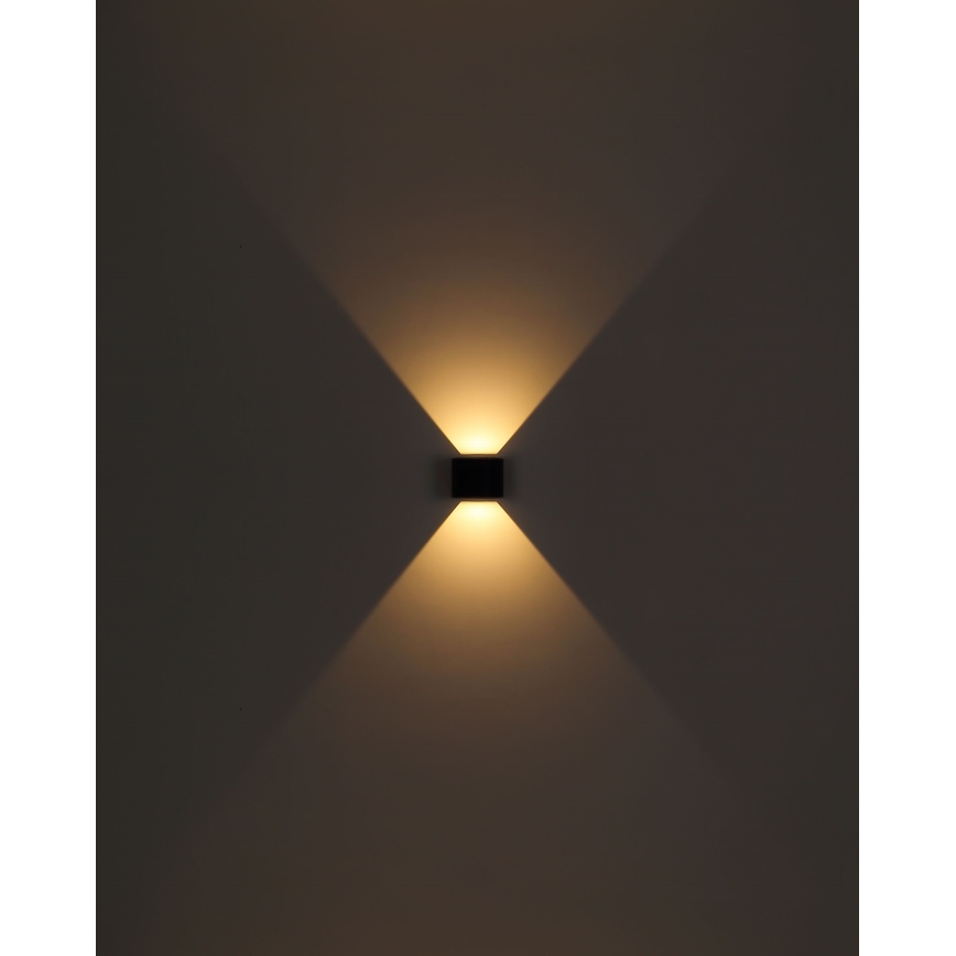 Globo - Вуличний світлодіодний настінний світильник 2xLED/3W/230V IP44 чорний