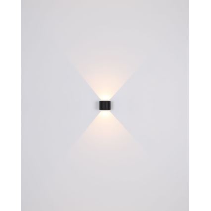 Globo - Вуличний світлодіодний настінний світильник 2xLED/3W/230V IP44 чорний