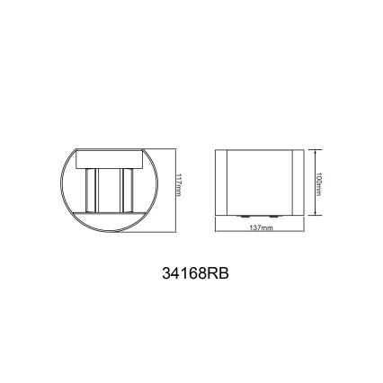 Globo - Вуличний світлодіодний настінний світильник 2xLED/3W/230V IP44 чорний