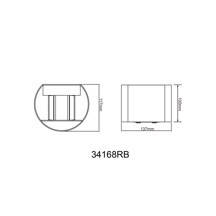 Globo - Вуличний світлодіодний настінний світильник 2xLED/3W/230V IP44 чорний