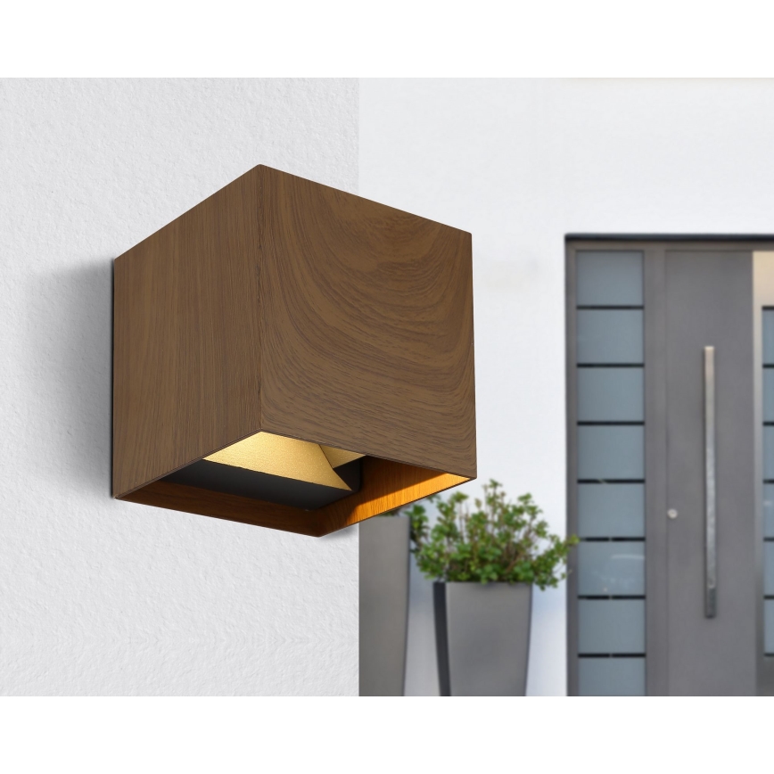 Globo - Уличный светодиодный настенный светильник 2xLED/3W/230V IP44 коричневый