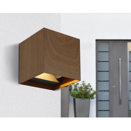 Globo - Уличный светодиодный настенный светильник 2xLED/3W/230V IP44 коричневый