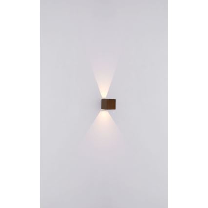 Globo - Вуличний світлодіодний настінний світильник 2xLED/3W/230V IP44 коричневий