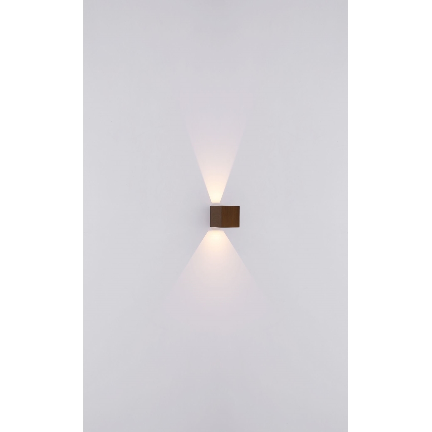 Globo - Вуличний світлодіодний настінний світильник 2xLED/3W/230V IP44 коричневий