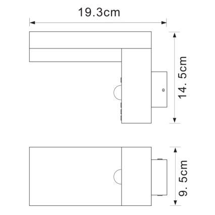 Globo - LED Вуличний настінний світильник з датчиком LED/9,5W/230V IP44